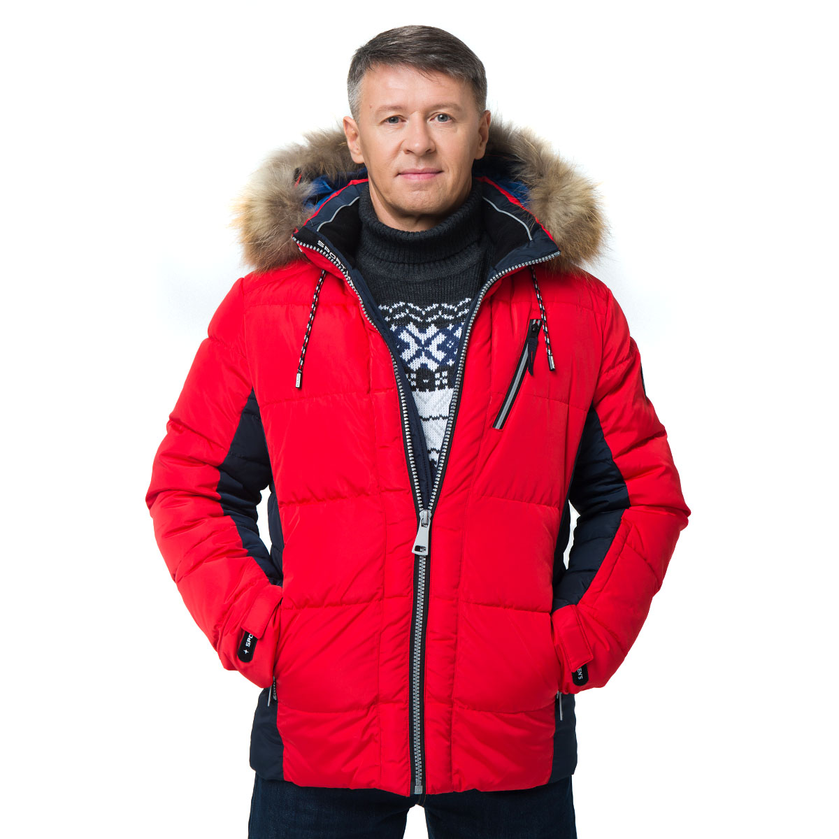 Красная зимняя куртка мужская