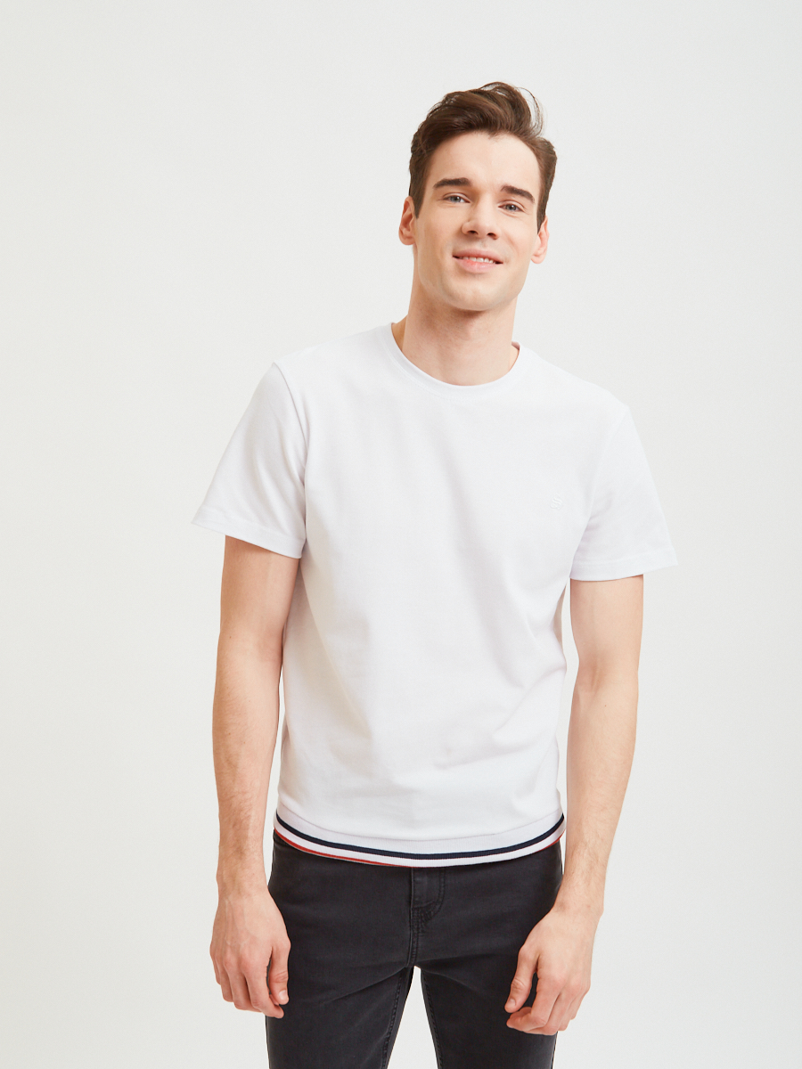 Белая футболка Sevenext с контрастным подолом